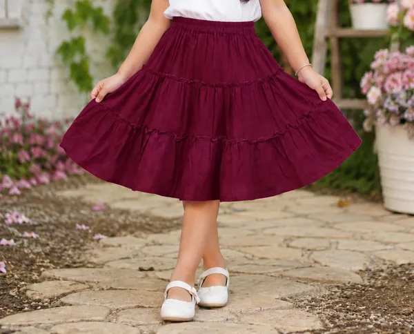 Klowvila_Fashion_Kids_causal_wear_Frill_Panel__Polycrape_Skirt