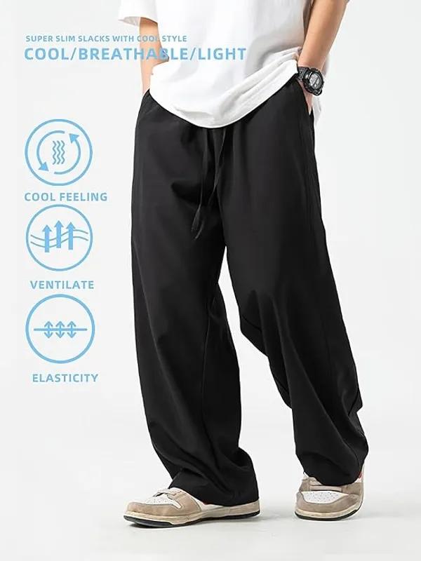 Klowvila_Fashion_Men's_Trouser–Loose_Fit_Polycotton_with_Elastic_Waistband_&_Pockets