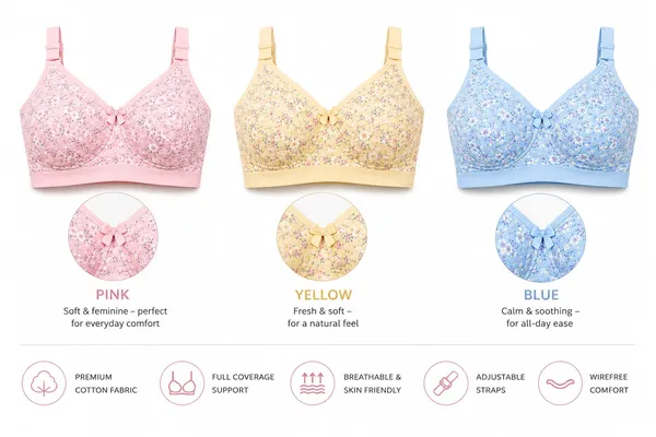 Klowvila_Fashion_Women's_C_Cup_Non-Padded_Floral_Print_Heavy_Bust_Plus_Size_Minimizer_Seamless_Full_Coverage_Non-Wired_T-Shirt_Everyday_Bra_Combo_Pack_of_3