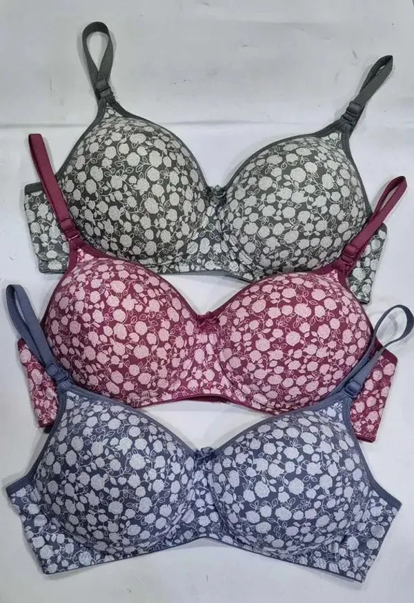 Klowvila_Fashion_Women's_Cotton_Blend_Lightly_Padded_Non-Wired_Full_Coverage_T-Shirt_Bra_Combo_Pack_of_3