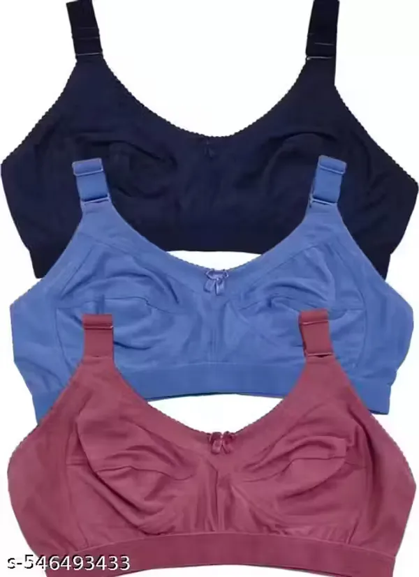 Klowvila_Fashion__Women's_Cotton_Blend_Minimizer_C_Cup_Non-Padded_Heavy_Bust_Full_Coverage_Non-Wired_Seamless__T-Shirt_Bra_Combo_Pack_of_3