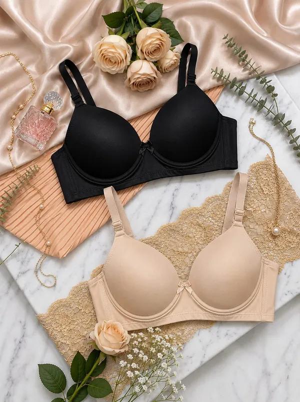 Klowvila_Fashion__Women's_Lycra_Padded_Non_Wired_Regular_Bra_Combo_(Pack_of_2)__