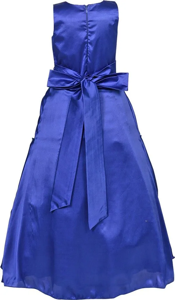 Blue_Satin_Cotton_Linen_Cotton_Blend_Premium_Gown_Dress_For_Girls