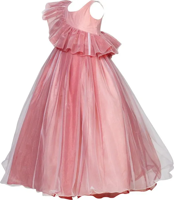 White_Satin_Cotton_Linen_Cotton_Blend_Premium_Gown_Dress_For_Girls