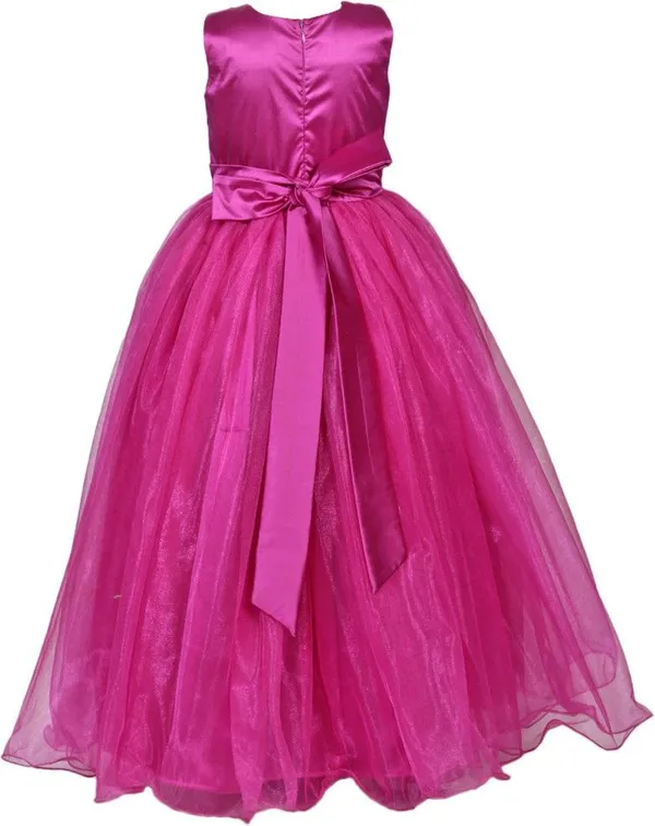 Pink_Satin_Cotton_Linen_Cotton_Blend_Premium_Gown_Dress_For_Girls