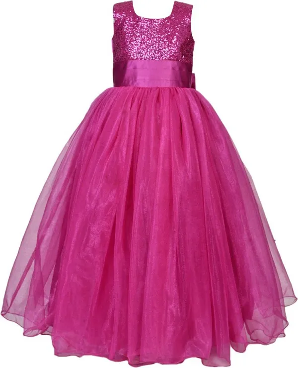 Pink_Satin_Cotton_Linen_Cotton_Blend_Premium_Gown_Dress_For_Girls