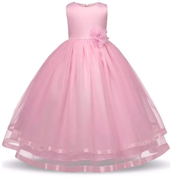 Baby_Pink_Satin_Cotton_Blend_Premium_Gown_Dress_For_Girls