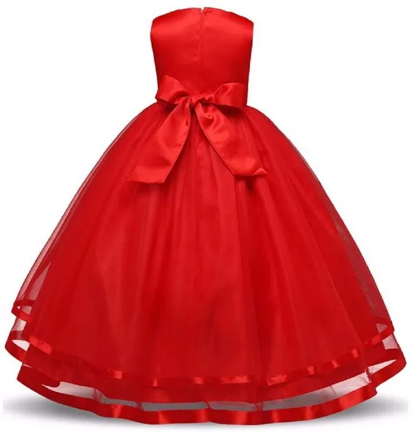 Red_Satin_Cotton_Blend_Premium_Gown_Dress_For_Girls