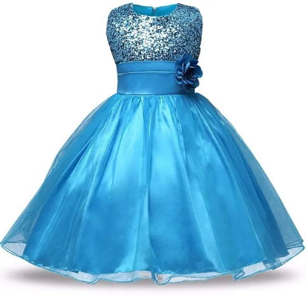 Blue_Satin_Cotton_Blend_Premium_Gown_Dress_For_Girls