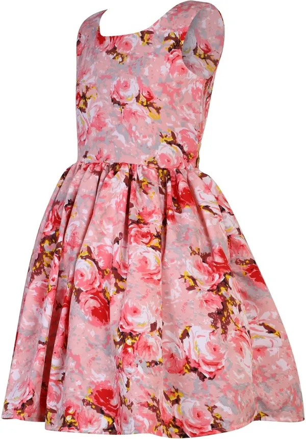 Peach_Crepe_Premium_Fit_And_Flare_Dress_For_Girls