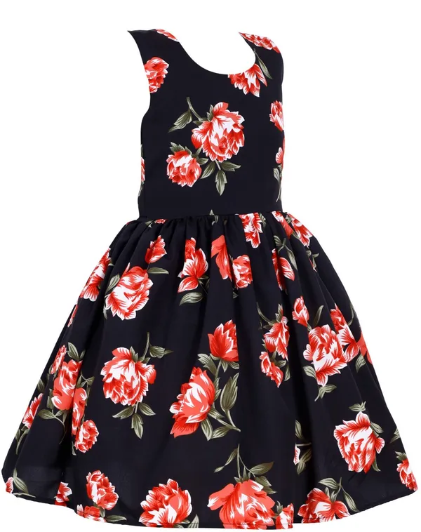 Multicolor_Crepe_Premium_Fit_And_Flare_Dress_For_Girls