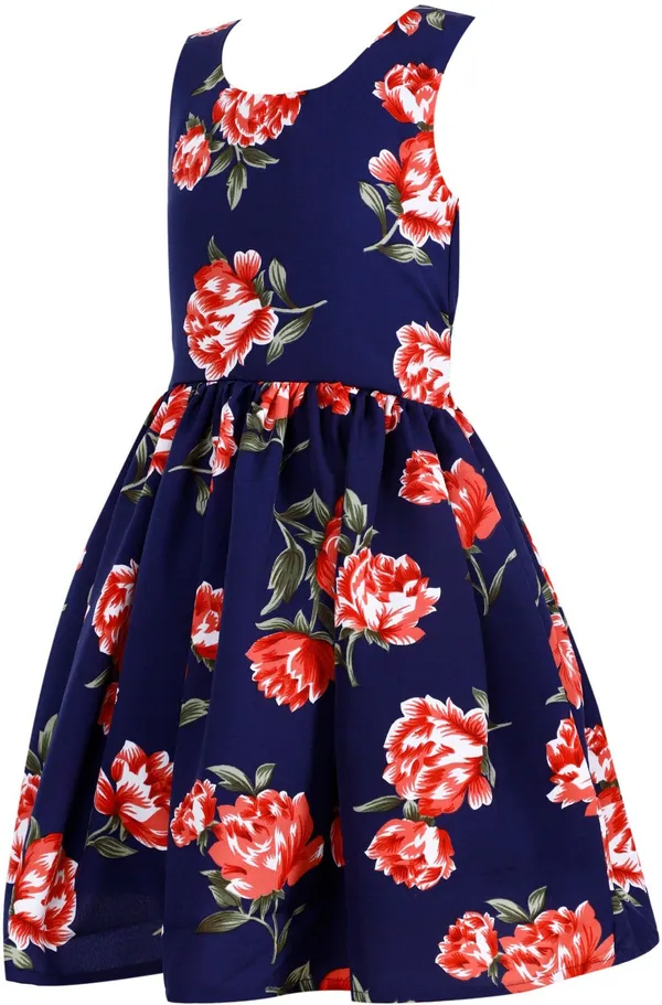Navy_Blue_Crepe_Premium_Fit_And_Flare_Dress_For_Girls