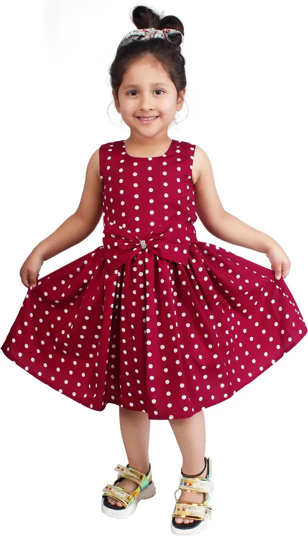 Maroon_Crepe_Premium_Fit_And_Flare_Dress_For_Girls
