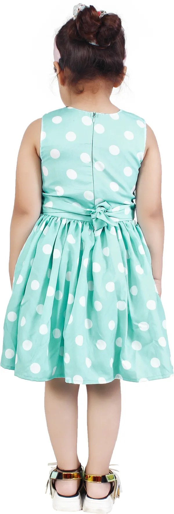 Sea_Green_Crepe_Premium_Fit_And_Flare_Dress_For_Girls