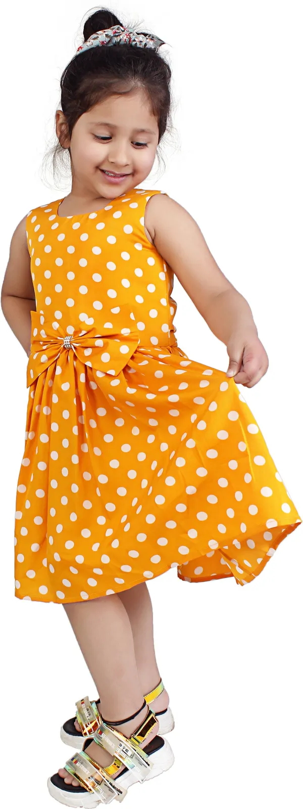 Yellow_Crepe_Premium_Fit_And_Flare_Dress_For_Girls