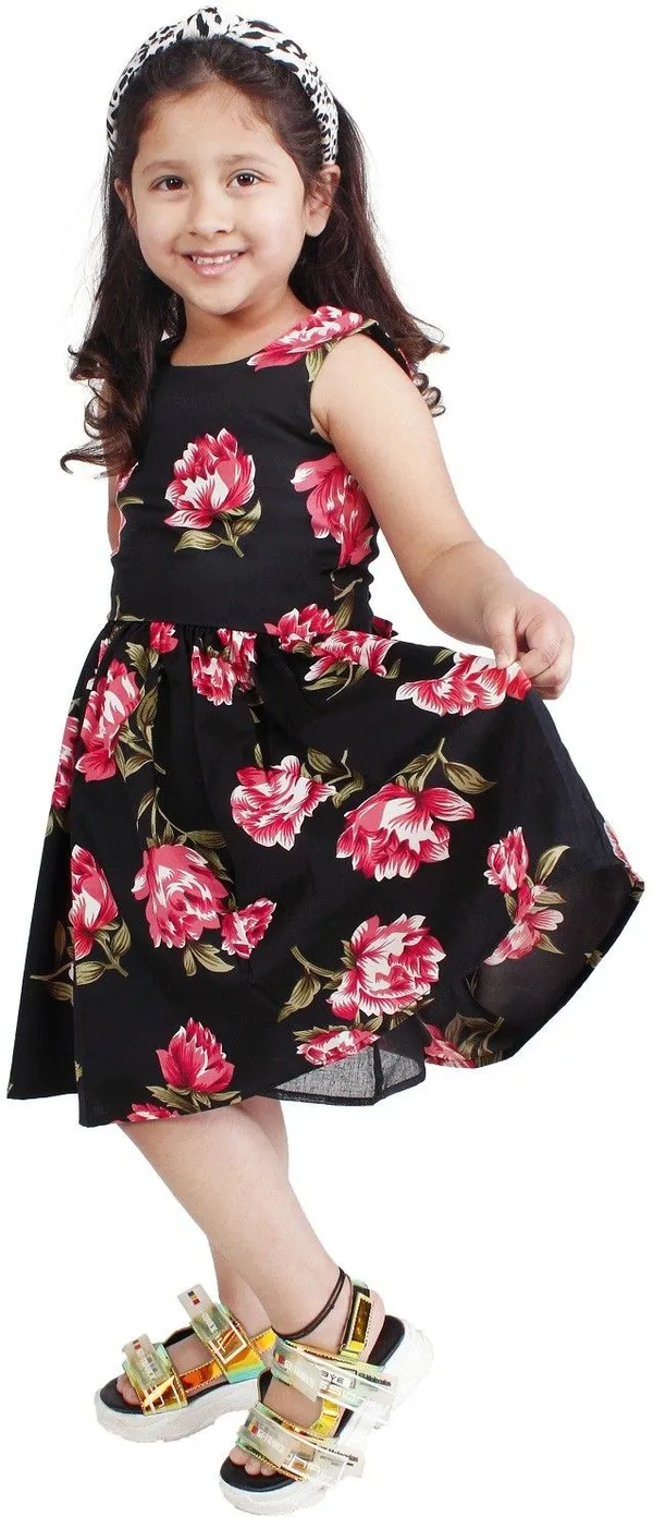 Black_Crepe_Premium_Fit_And_Flare_Dress_For_Girls
