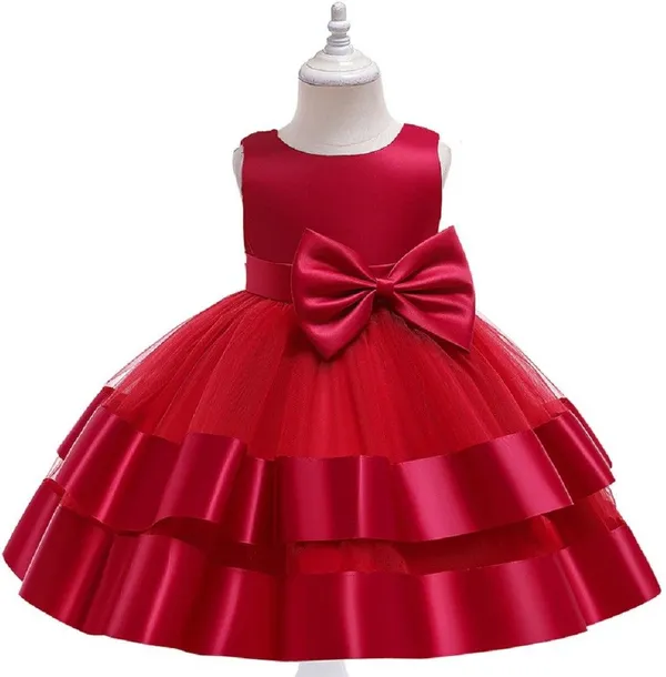Maroon_Satin_Premium_Fit_And_Flare_Dress_For_Girls