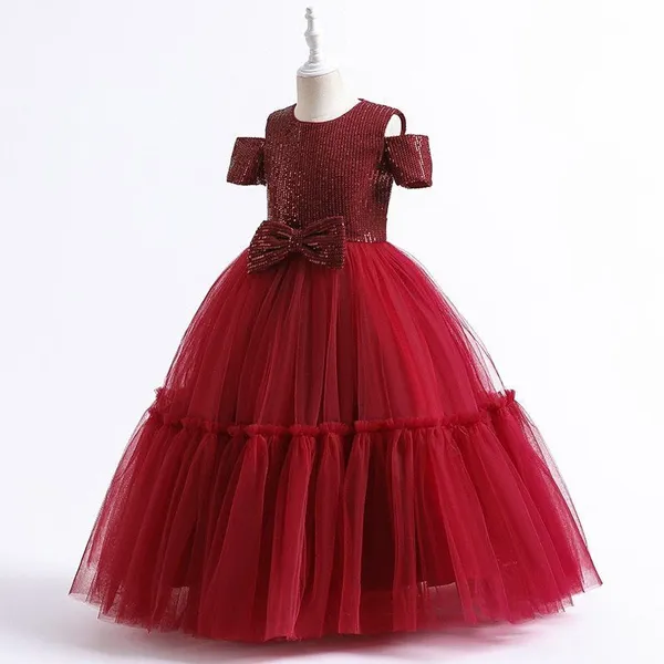 Maroon_Satin_Premium_Fit_And_Flare_Dress_For_Girls