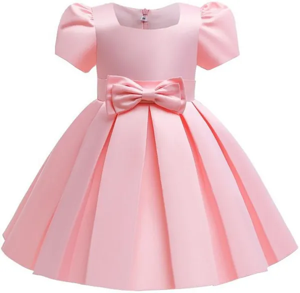 Peach_Satin_Premium_Fit_And_Flare_Dress_For_Girls