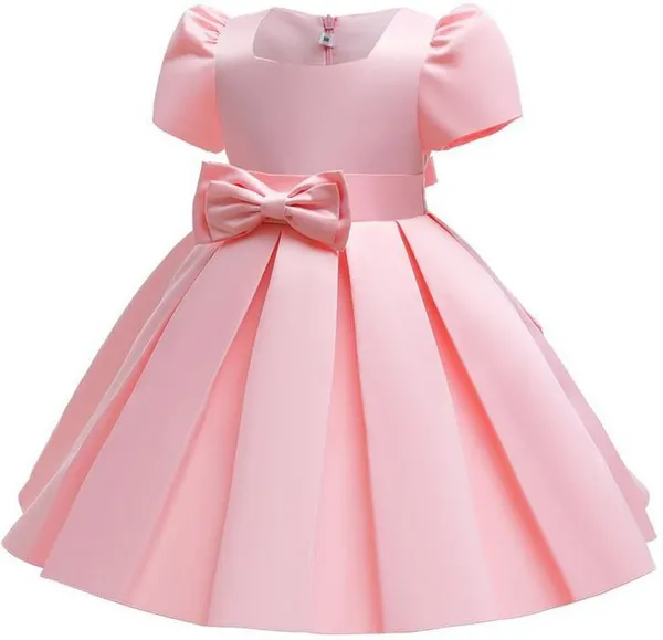 Peach_Satin_Premium_Fit_And_Flare_Dress_For_Girls