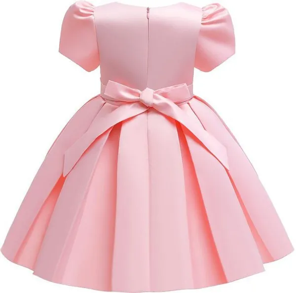 Peach_Satin_Premium_Fit_And_Flare_Dress_For_Girls