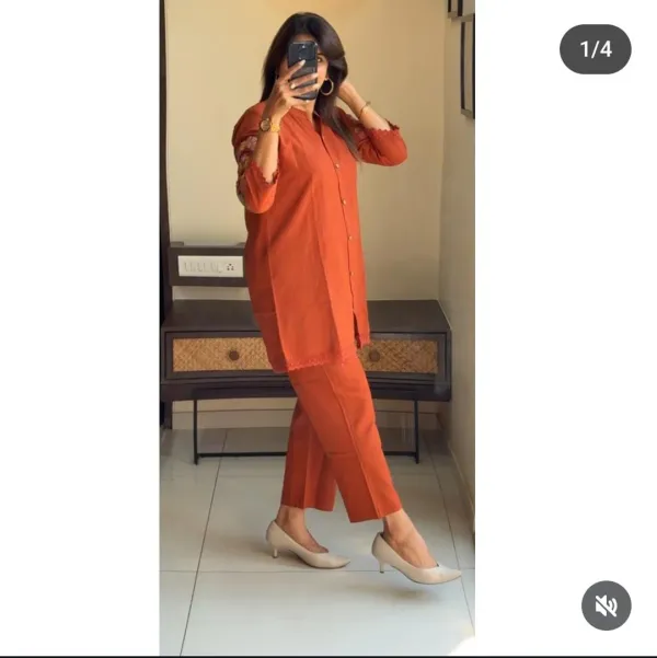 Burnt_Orange_Embroidered_Co-Ord_Set_with_Floral_Back_Design