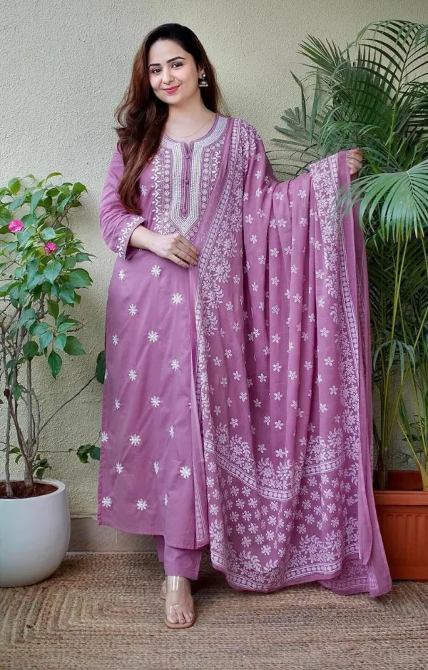 Dusty_Lavender_Cotton_Kurta_Set_For_Women
