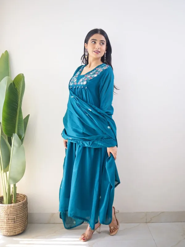 Elegant_Teal_Blue_Mirror_Work_Anarkali_Kurta_Set_with_Dupatta