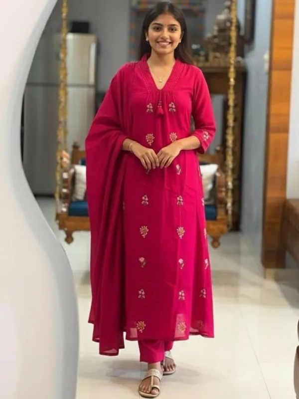 Biba_Jaipur_Women_Embroidered_Regular_Kurta_with_Trousers_&_With_Dupatta