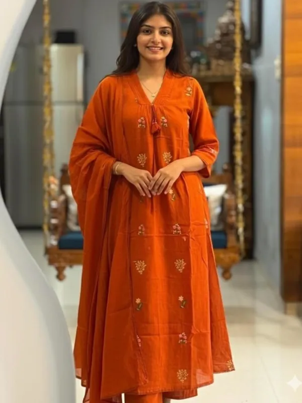 Biba_Jaipur_Women_Embroidered_Regular_Kurta_with_Trousers_&_With_Dupatta