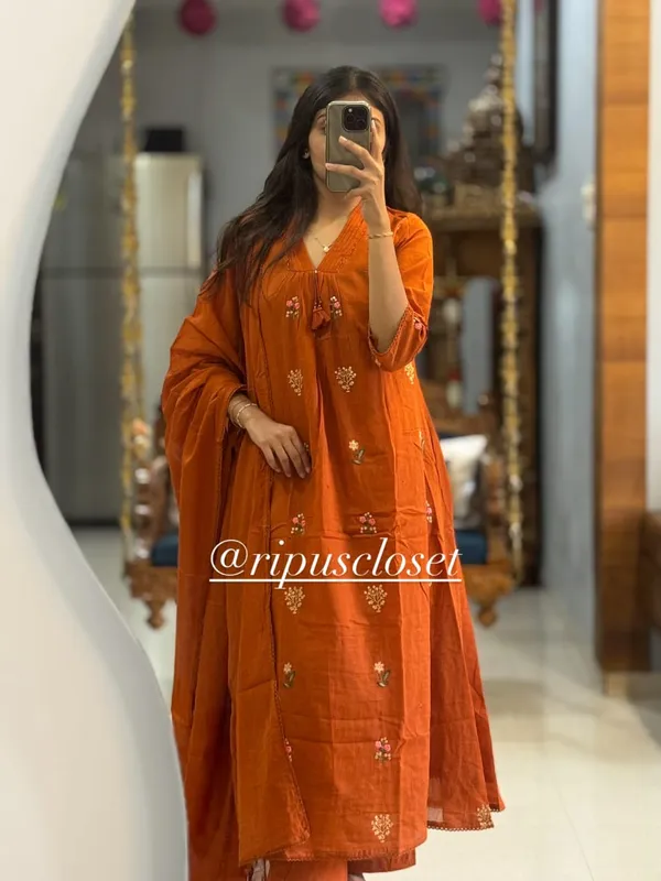 Biba_Jaipur_Women_Embroidered_Regular_Kurta_with_Trousers_&_With_Dupatta