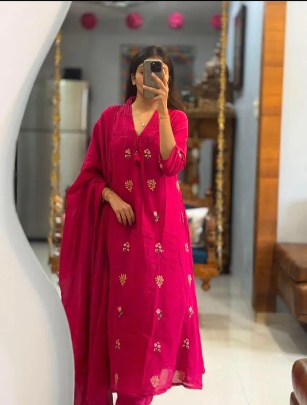 Biba_Jaipur_Women_Embroidered_Regular_Kurta_with_Trousers_&_With_Dupatta