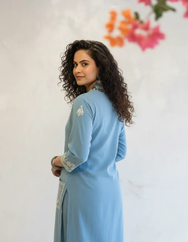 Sky_Blue_Cotton_Kurti_Palazzo_Set_For_Women