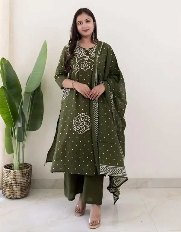 Mehendi_Muse_Bandhej_Mirror_Work_Cotton_Suit