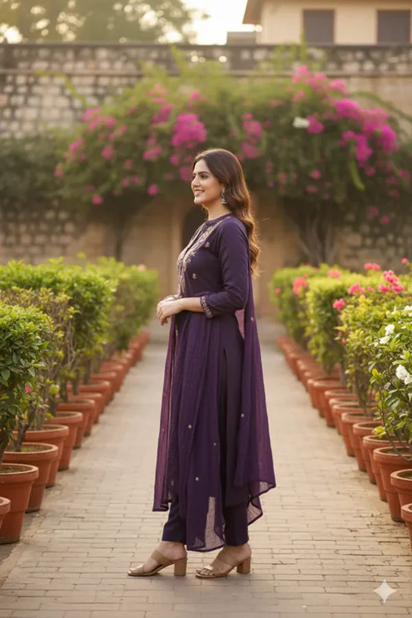 Purple_Cotton_Kurta_Set_For_Women