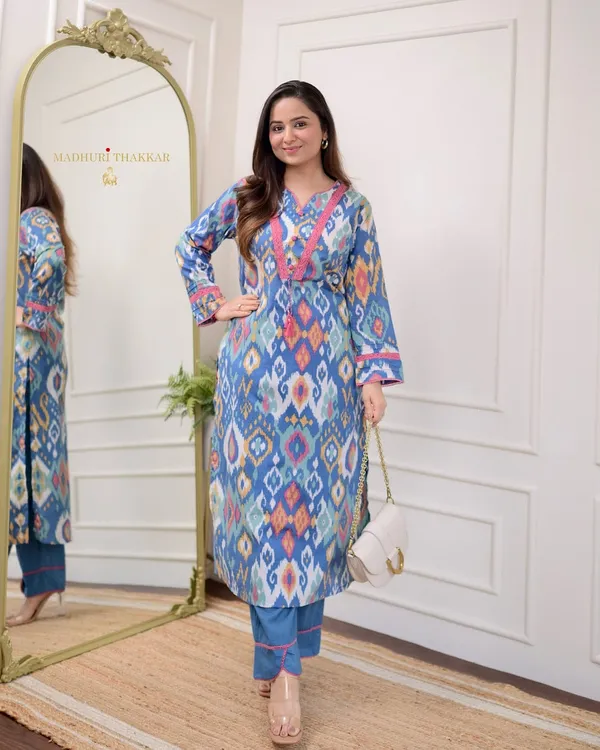 Multicolor_Cotton_Kurta_Set_For_Women