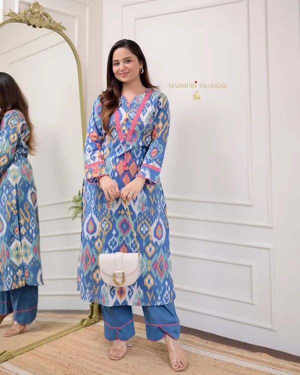 Multicolor_Cotton_Kurta_Set_For_Women