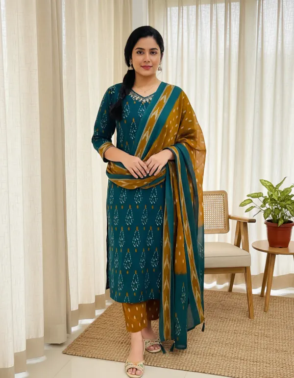 Multicolor_Cotton_Kurta_Set_For_Women