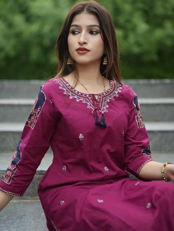 Royal_Magenta_Embroidered_Kurta_Set_with_Printed_Dupatta_|_Elegant_Ethnic_Wear_for_Women