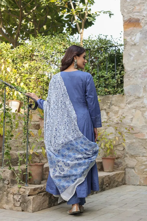 Biba_Jaipur_Slate_Blue_Floral_Embroidered_A-Line_Kurta_Set_with_Printed_Dupatta