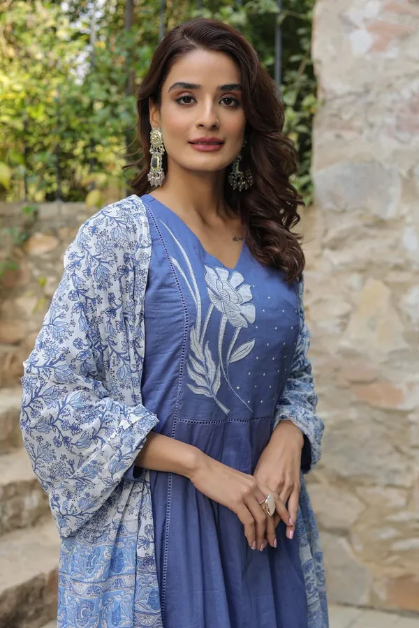 Biba_Jaipur_Slate_Blue_Floral_Embroidered_A-Line_Kurta_Set_with_Printed_Dupatta