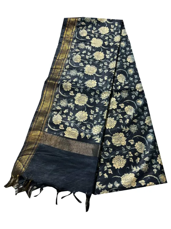 Black_Womenhandloom_Bhagalpuri_Semi_Silk_Blend_Printed_Saree_Ethnic_Wear_With_Running_Unstitched_Blouse_Piece