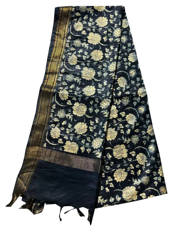 Black_Womenhandloom_Bhagalpuri_Semi_Silk_Blend_Printed_Saree_Ethnic_Wear_With_Running_Unstitched_Blouse_Piece