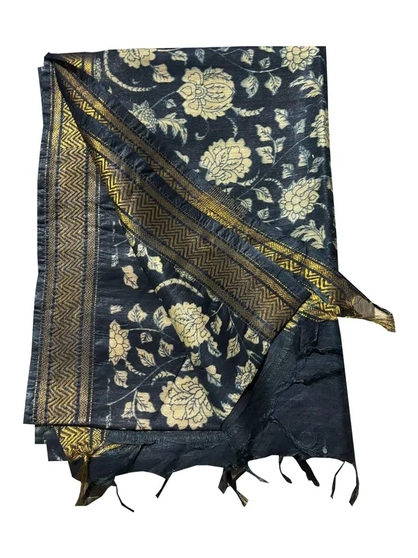 Black_Womenhandloom_Bhagalpuri_Semi_Silk_Blend_Printed_Saree_Ethnic_Wear_With_Running_Unstitched_Blouse_Piece
