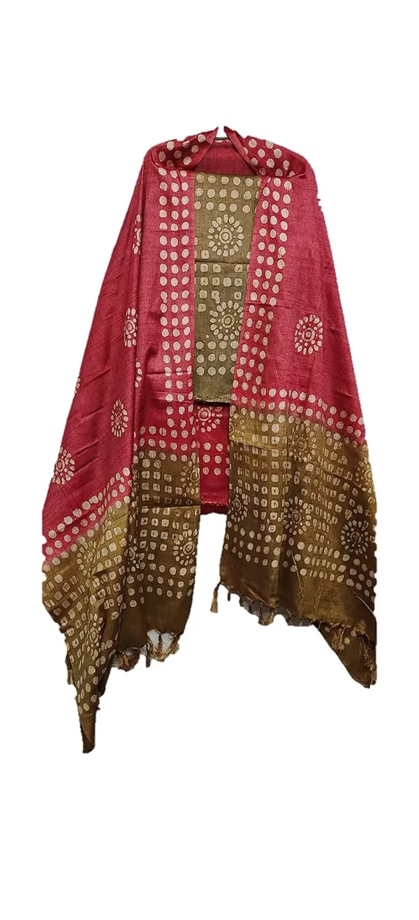 Brown_Cotton_Silk_Batik_Print_Unstitched_Salwar_Suit_Dress_Material_with_Duputta_For_Womens_And_Girls