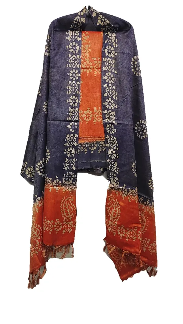 Orange_Cotton_Silk_Batik_Print_Unstitched_Salwar_Suit_Dress_Material_with_Duputta_For_Womens_And_Girls