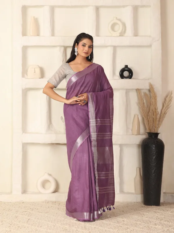 MH_HANDLOOM_WOMEN'S_LINEN_SAREE_WITH_BLOUSE_PIECE