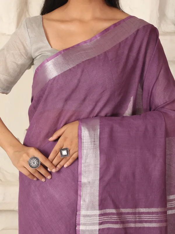 MH_HANDLOOM_WOMEN'S_LINEN_SAREE_WITH_BLOUSE_PIECE