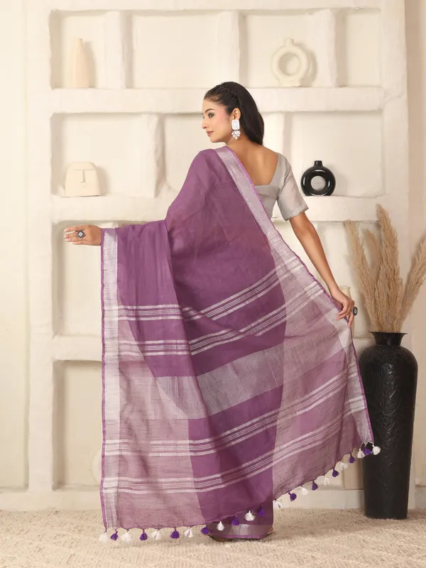 MH_HANDLOOM_WOMEN'S_LINEN_SAREE_WITH_BLOUSE_PIECE