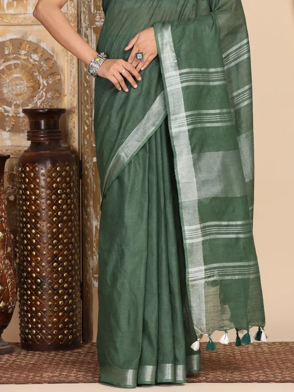 MH_HANDLOOM_WOMEN'S_LINEN_SAREE_WITH_BLOUSE_PIECE